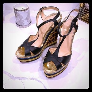 Christian Louboutin Leopard Platform Wedge Black
